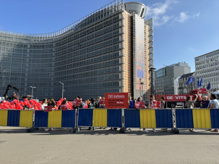 Brüksel'de STK'ler AB'nin Gazze politikasını protesto etti