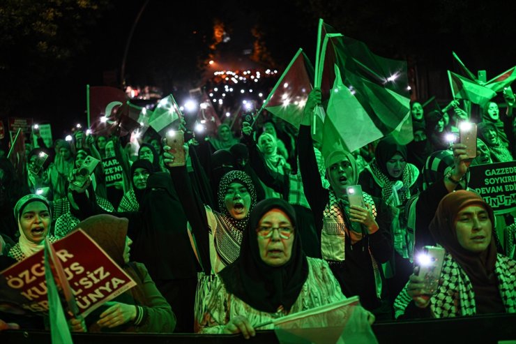 Ankara'da İsrail'in Gazze'ye yönelik saldırılarını protesto için yürüyüş düzenlendi