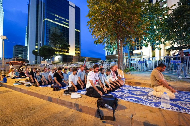 İsrail'in İstanbul Başkonsolosluğu önünde Filistin'e destek eylemi