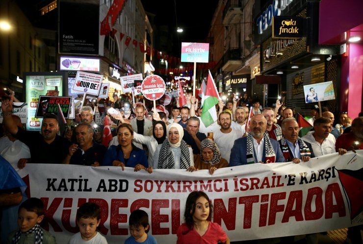 AK Partili Kaya, Giresun'da İsmail Heniyye ve Gazze için düzenlenen yürüyüşe katıldı: