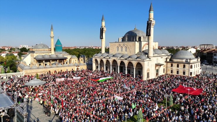 Konya'da İsrail'in Filistin'e yönelik saldırıları protesto edildi