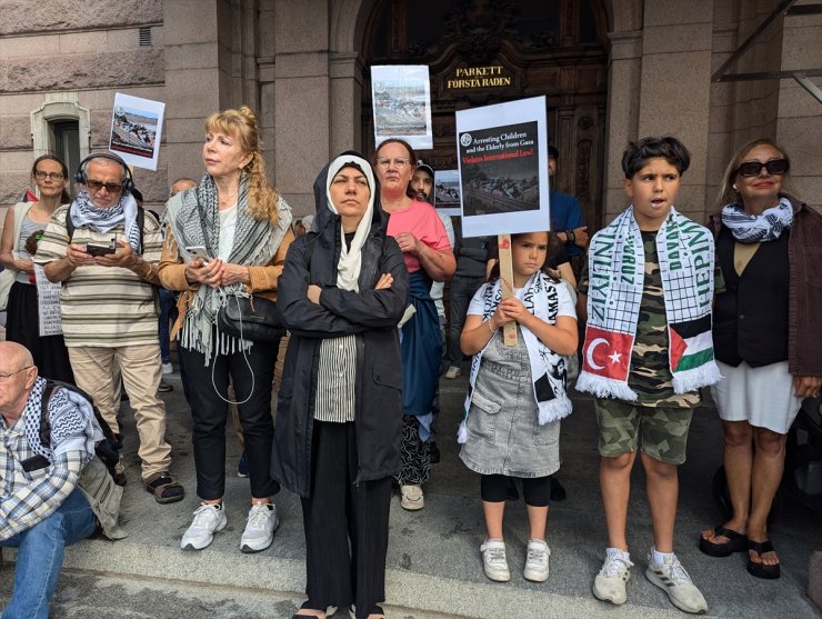 Stockholm'de Filistin destekçileri İsrail'i protesto etti