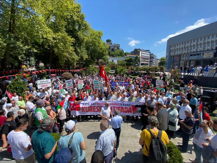 Zonguldak'ta Hamas lideri Heniyye ve Gazze için yürüyüş düzenlendi