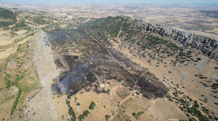 Adıyaman'da çıkan örtü yangını ormana sıçramadan söndürüldü