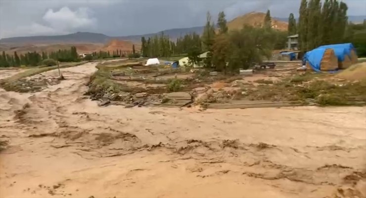 Kars'ta etkili olan sel bazı meyve bahçelerine zarar verdi