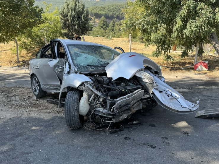 Kahramanmaraş'ta ağaca ve direğe çarpan otomobildeki 4 kişi yaralandı