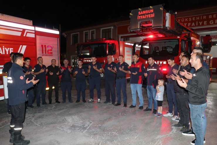 Samsun'dan iki ekip, Bolu'daki yangına müdahale için "itfaiyeci duası"yla gönderildi