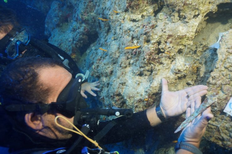 Akdeniz'deki su altı kazısında 3 bin 600 yıllık tunç hançer bulundu