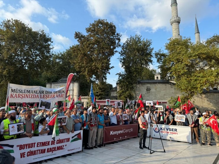 İstanbul'da Gazze'ye destek için İsrail ürünlerine boykot mitingi