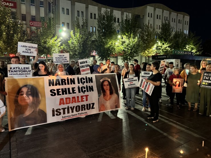 Sakarya'da kadın platformu üyeleri, Narin Güran'ın öldürülmesini protesto etti