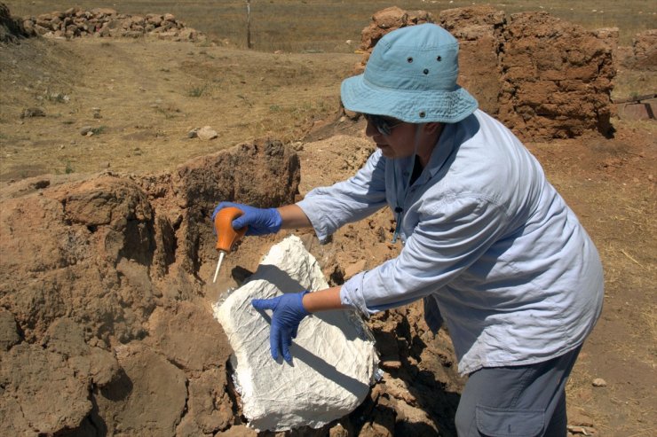 Kayalıpınar kazılarında 3 bin 900 yıl öncesine ait el baskısı ve sıvama izleri bulundu