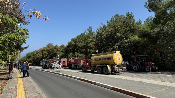 OMÜ kampüsündeki ormanlık alanda çıkan yangına müdahale ediliyor