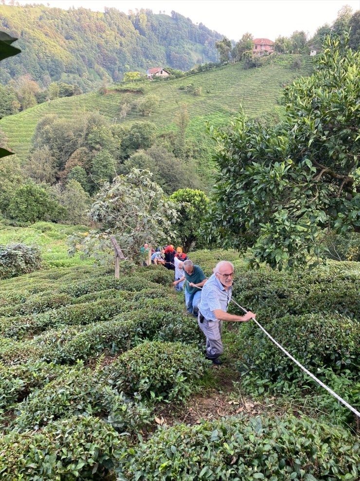 Rize'de teli kopan ilkel teleferikten çay bahçesine atlayan kadın yaralandı