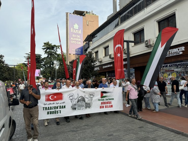 Trabzon'da Filistin'e destek yürüyüşü düzenlendi