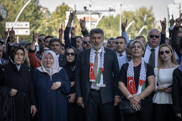 Milli Yol Partililer, İsrail'in saldırılarını protesto etti