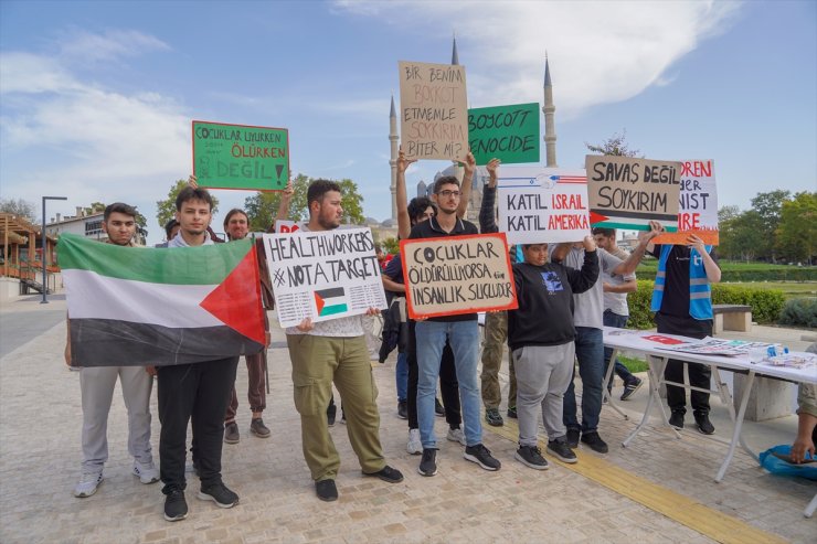 Edirne'de Gazze'ye destek amacıyla "Filistinli Çocuklar İçin Çiz" etkinliği düzenlendi