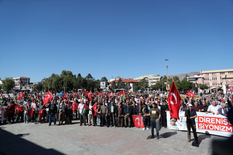 Erzurum, Kars, Iğdır, Erzincan ve Ardahan'da İsrail'in Filistin'e yönelik saldırıları protesto edildi