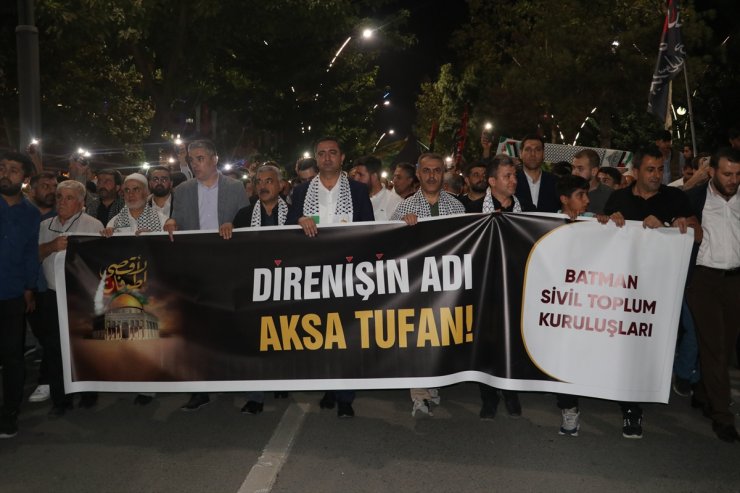 İsrail'in Filistin'e saldırıları Batman’da düzenlenen yürüyüşle protesto edildi