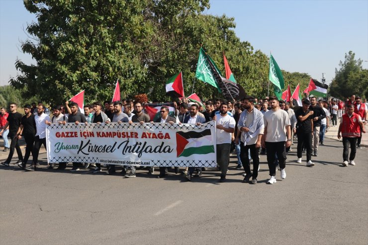 İsrail'in Filistin'e saldırıları Diyarbakır ve Siirt'te düzenlenen yürüyüşlerle protesto edildi