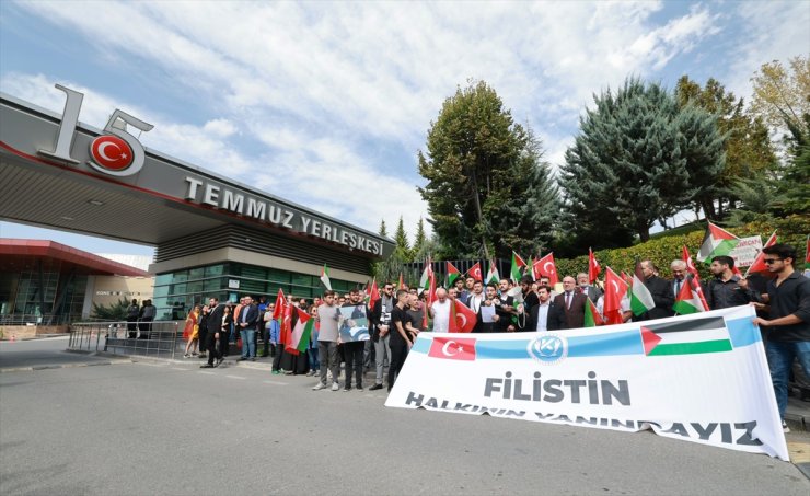 Kayseri'de üniversite öğrencileri, İsrail'in Filistin'e yönelik saldırılarını protesto etti