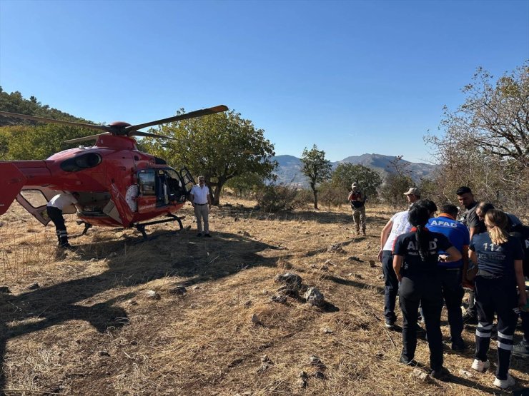 Siirt'te ambulans helikopter, ağaçtan düşen kişi için havalandı