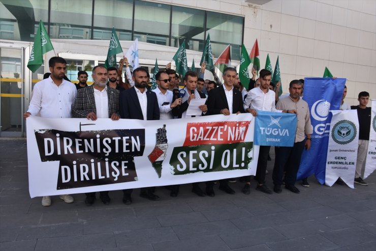 İsrail'in Filistin'e saldırıları Şırnak ve Mardin'de protesto edildi