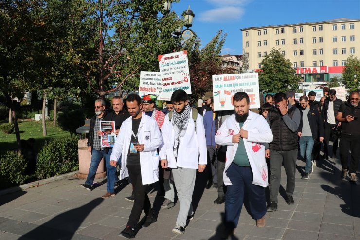 Erzurum'da sağlık çalışanları 48'nci kez Gazze için yürüdü