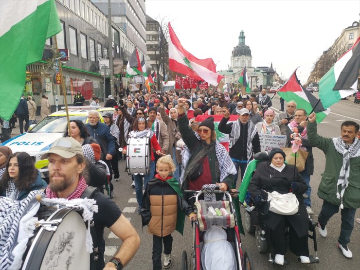 İsveç'te İsrail'in Gazze ve Lübnan'a yönelik saldırıları protesto edildi