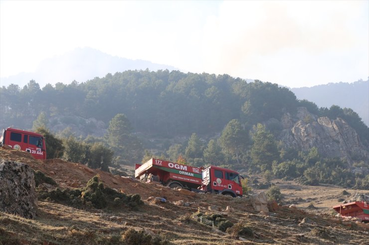 GÜNCELLEME - Denizli'deki orman yangınına müdahale sürüyor