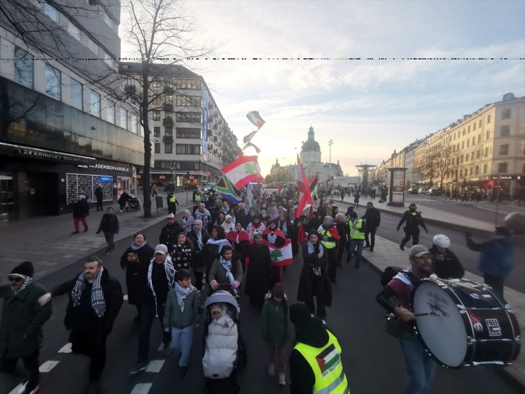 İsveç'te İsrail'in Gazze, Lübnan ve İran'a yönelik saldırıları protesto edildi