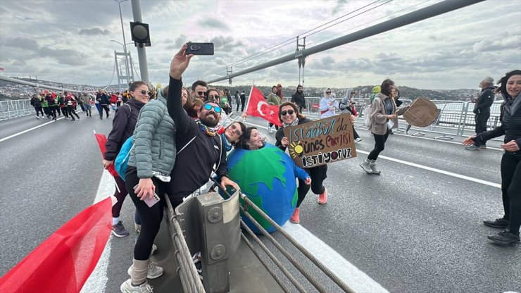 46. İstanbul Maratonu'ndaki halk koşusunda Filistin'e destek