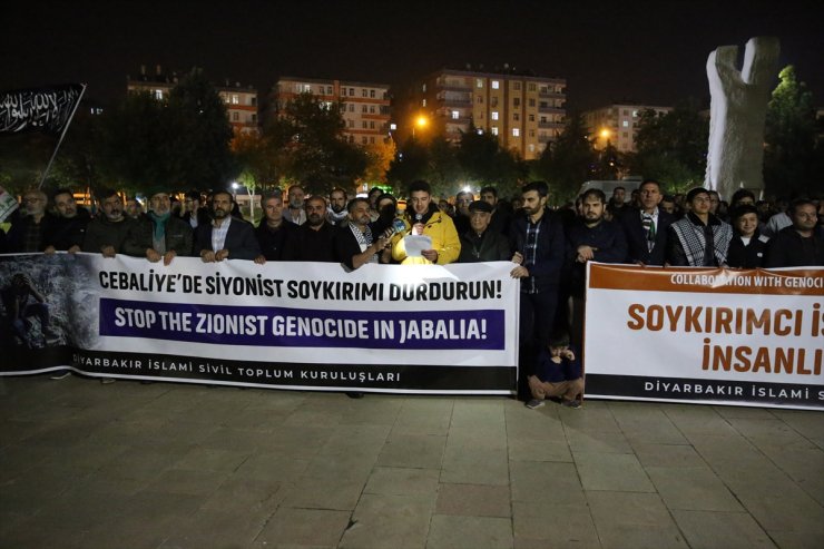 Diyarbakır'da İsrail'in Filistin'e yönelik saldırıları protesto edildi