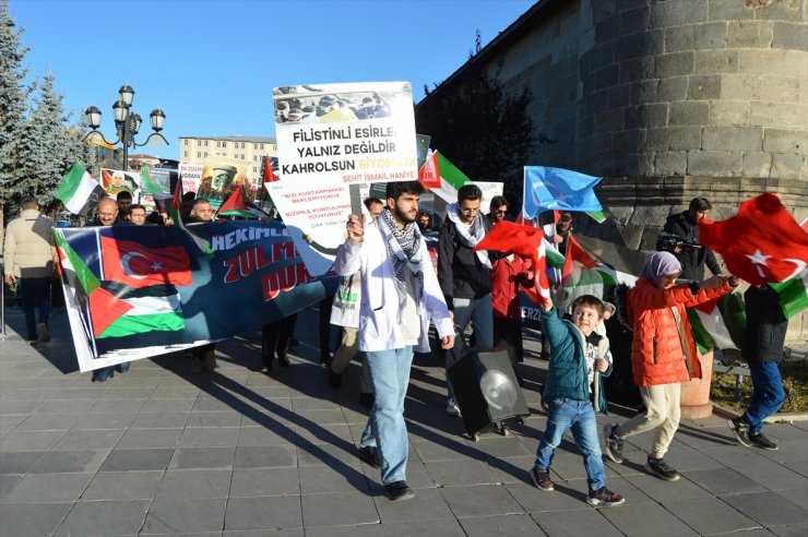 Erzurum'da hekimler ve sağlık çalışanları, Gazze için "sessiz yürüyüş" yaptı