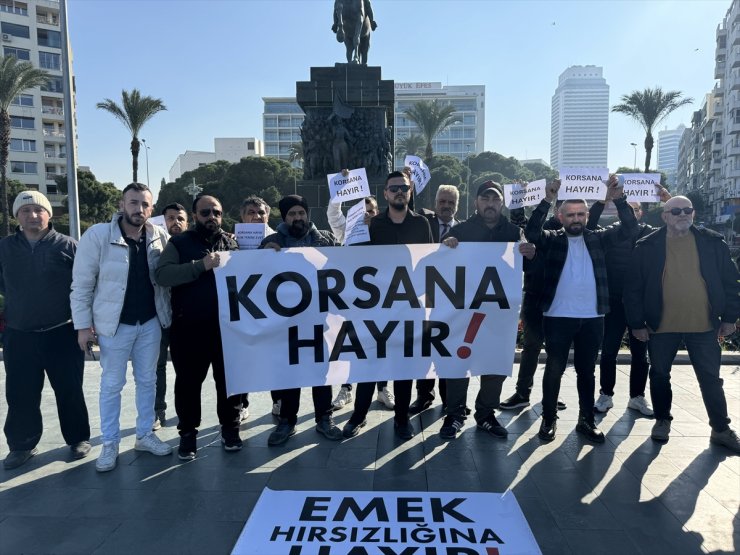 İzmir'de taksicilerden korsan taksiciliğe konvoylu tepki