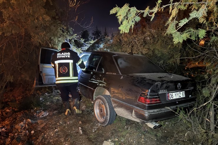 Elazığ'da ağaçlara çarpan otomobildeki 4 kişi yaralandı