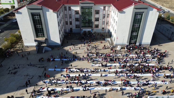 Diyarbakır'da öğrenciler Engelliler Günü'nde 600 metreyi bulan kağıtlara resim yaptı