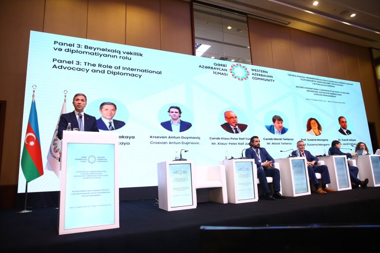 AK Parti Genel Başkan Yardımcısı Sırakaya, Bakü'de düzenlenen "Azerbaycanlılar İçin Adalet" konferansında konuştu: