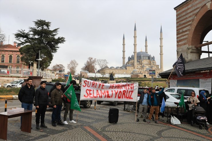 Edirne ve Tekirdağ'da Suriyeliler Baas rejiminin çökmesini kutladı