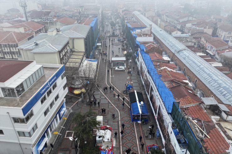 Edirne merkezindeki sokak sağlıklaştırma projesi sürüyor