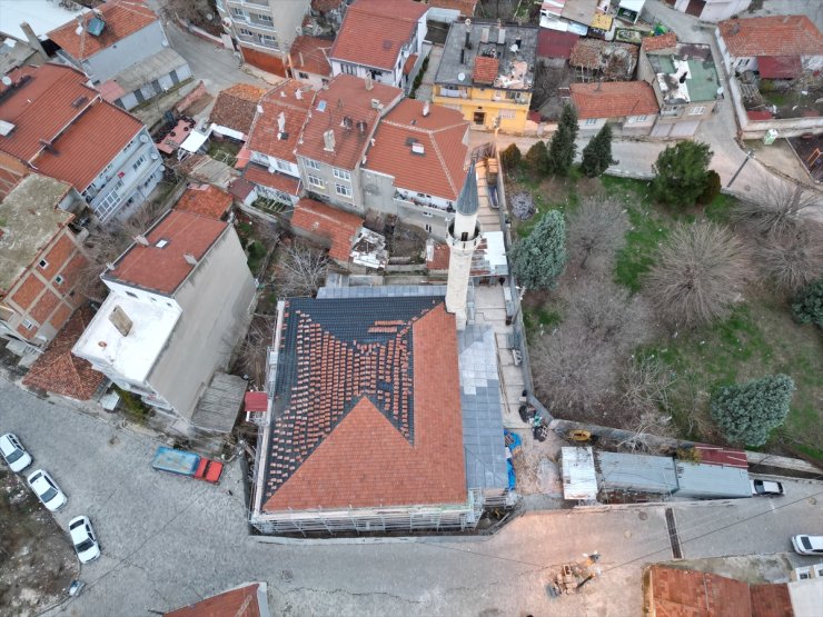 Tekirdağ'da selatin camilerden Çelebi Sultan Mehmet Camisi'ndeki restorasyon çalışmaları sürüyor