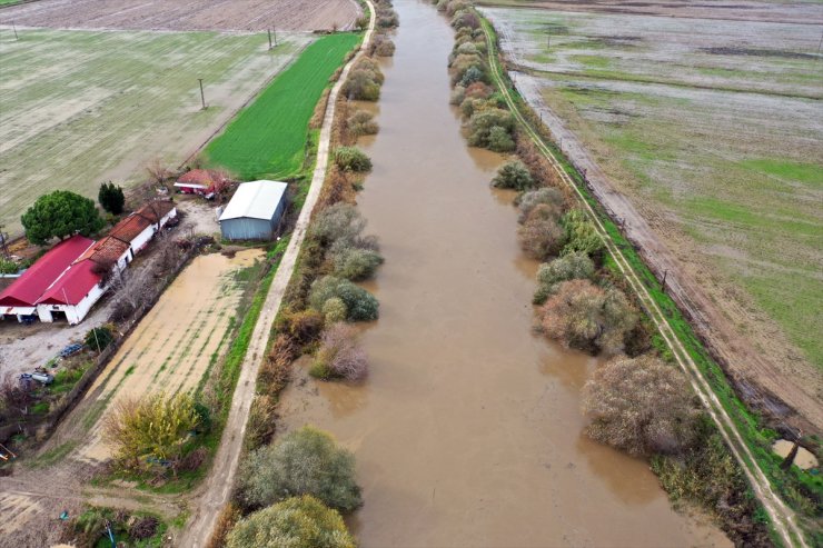 Kuraklık nedeniyle çekilen Büyük Menderes Nehri yağmur sularıyla yeniden canlandı