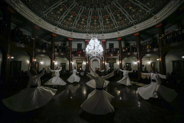 Bursa'daki tarihi mevlevihanede "751. Vuslat Yıl Dönümü Sema Mukabelesi" icra edildi