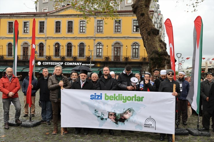 Trabzon'da Filistin'e destek açıklaması yapıldı