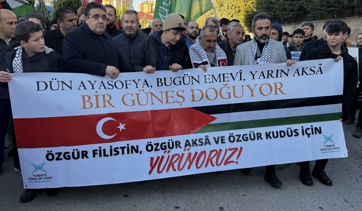 Kahramanmaraş'ta Filistin'e destek yürüyüşü düzenlendi