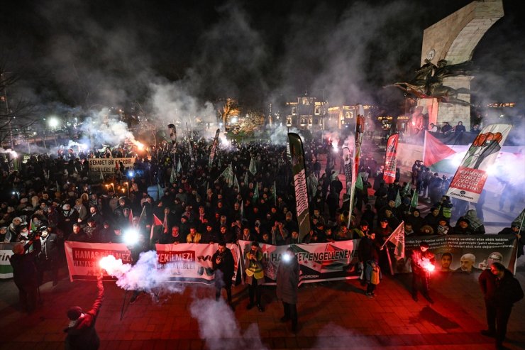 Fatih'te "Gazze Direnişini Selamlıyoruz" yürüyüşü yapıldı