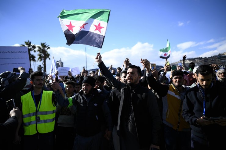 Şam'da terör örgütü PKK/YPG protesto edildi