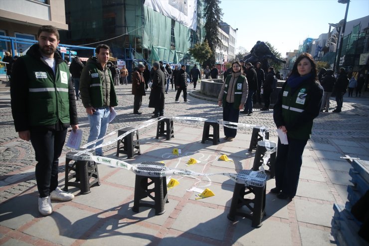 Edirne'de sigaranın zararlarına "olay yeri" konseptiyle dikkat çekildi