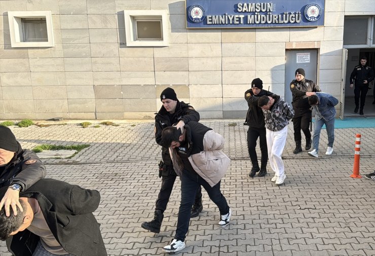Samsun merkezli suç örgütü operasyonunda yakalanan 37 zanlı adliyede