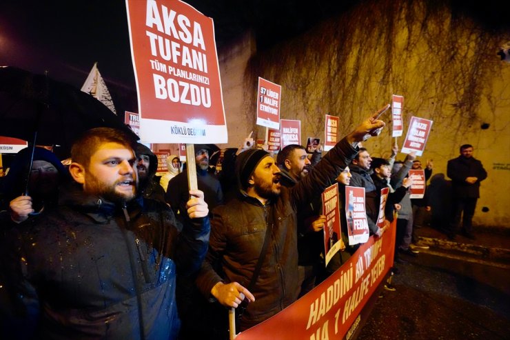 ABD'nin İstanbul Başkonsolosluğu önünde Trump'ın Gazze planını protesto