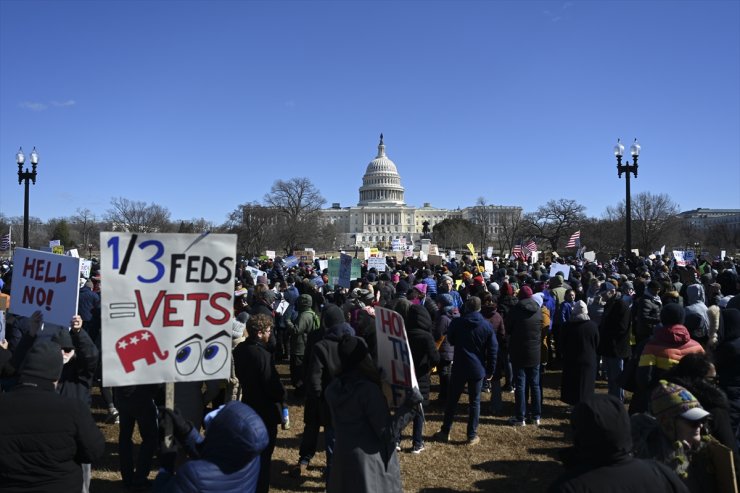 ABD'nin başkentinde Trump yönetimi ve Elon Musk protesto edildi